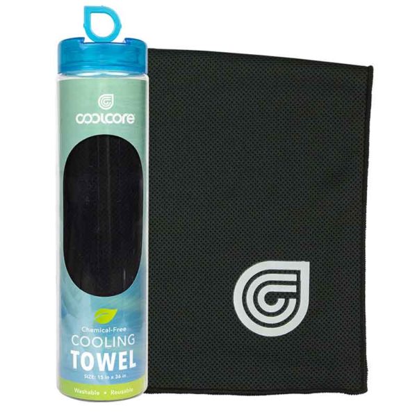 coolcore chill sports towel black with container 800