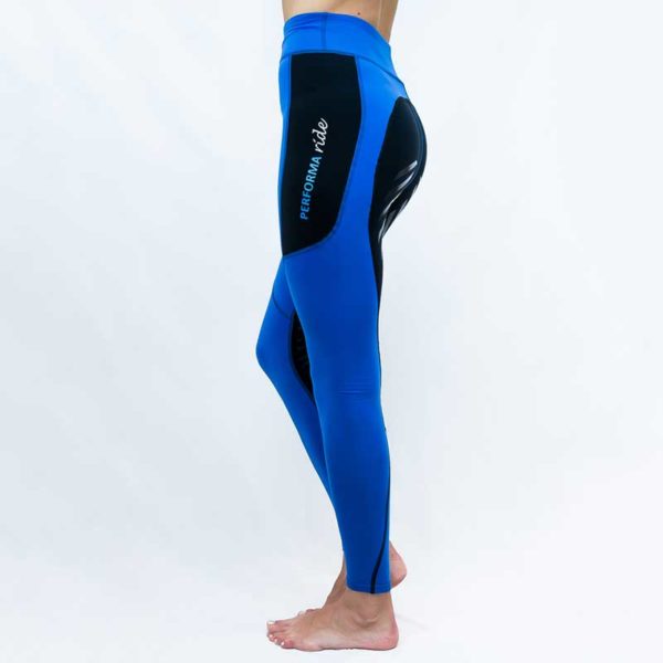 horse riding tights contrast seat blue left side performa ride 800