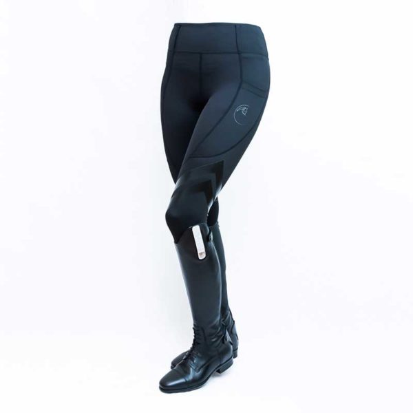 horse riding tights flexion black front left side performa ride 800