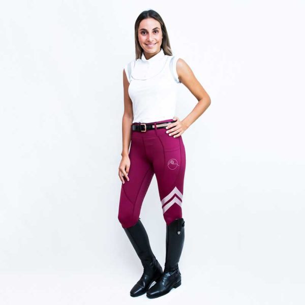 horse riding tights flexion burgundy front performa ride 800