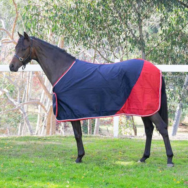 trophy horse rug colour block navy red left side jojubi saddlery 800