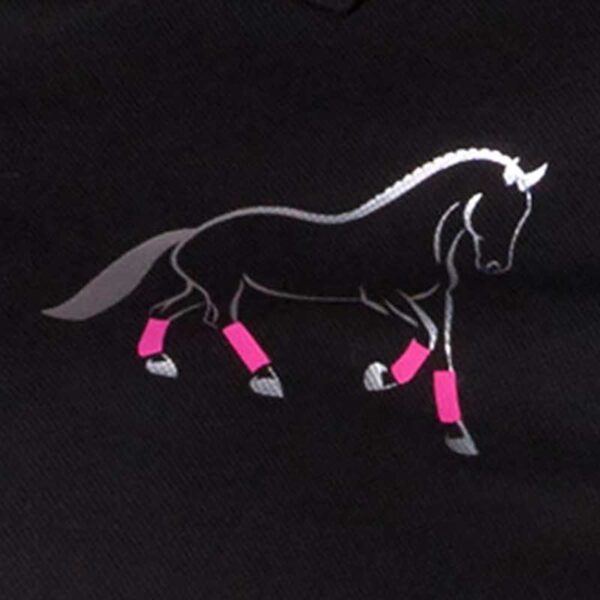 custom design polo shirt pink horse design close up jojubi saddlery 800