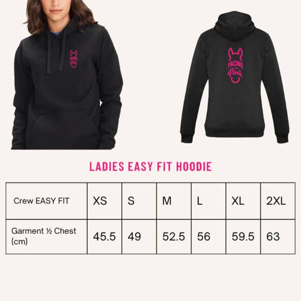 size guide ladies easy fit hoodie jojubi saddlery